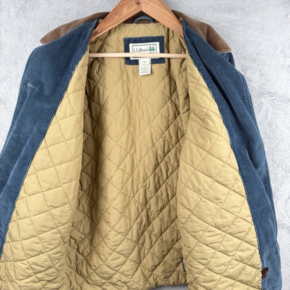 L.L. Bean Corduroy Barn Work Coat Chore Jacket Womens 1X Teal Quilted VTG 90s - Picture 7 of 12